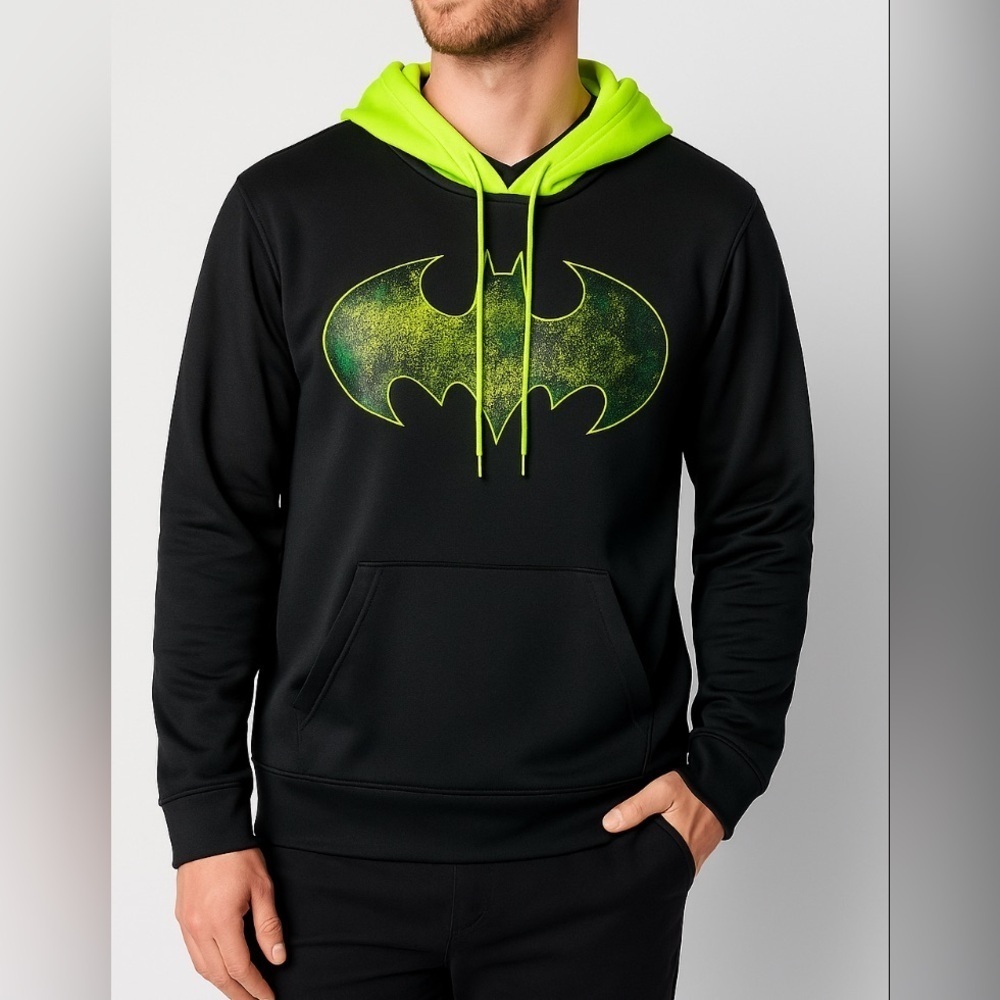 D.C Comics Black Hoodie with Green Batman Logo
